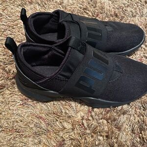 Puma Black Athletic Slip-On Sneakers